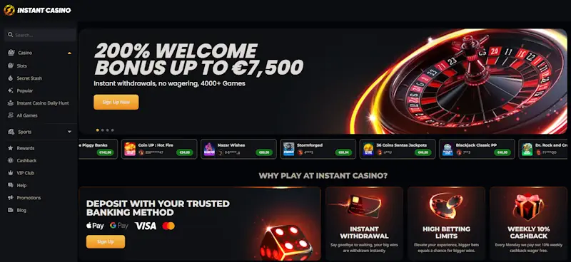 Instant Casino online casino εξωτερικου με γρήγορες αναλήψεις, limits και payment methods για ελληνικά καζίνο