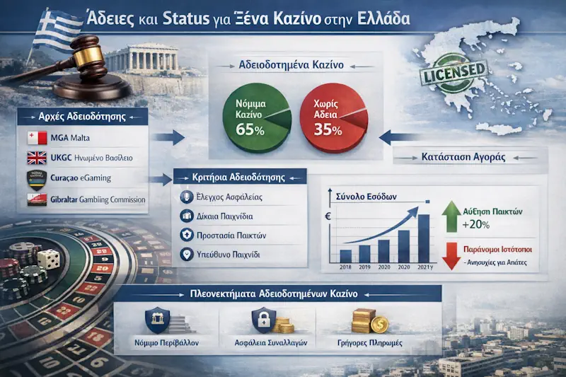 Άδειες και status για ξένα καζίνο στην Ελλάδα με έλεγχο operator trail και κανόνες για ελληνικά online καζίνο