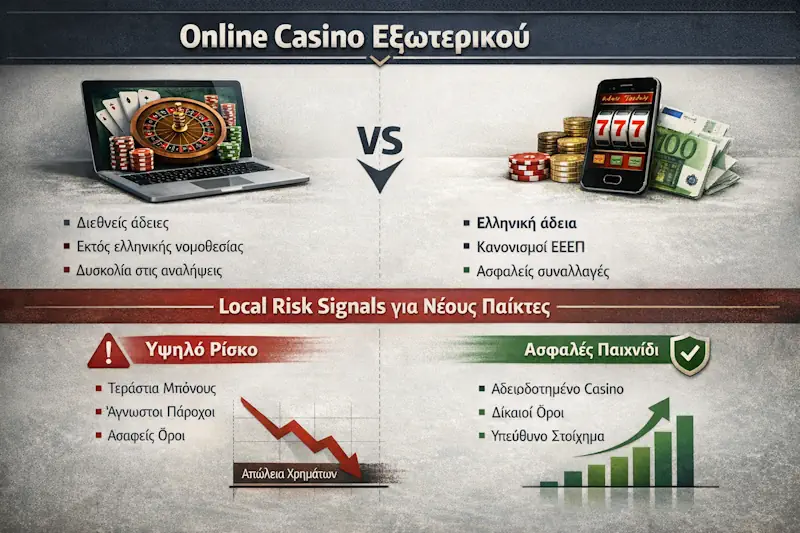 Online casino εξωτερικου και local risk signals για νέους παίκτες σε ελληνικά online καζίνο με bonus και KYC